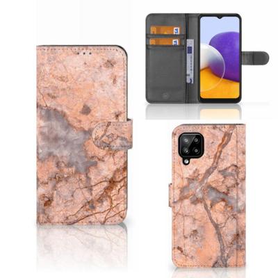 Samsung Galaxy A22 4G | M22 | Bookcase | Marmer Oranje