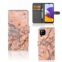 Samsung Galaxy A22 4G | M22 | Bookcase | Marmer Oranje - thumbnail