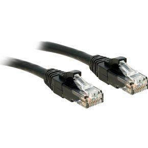 LINDY 48075 RJ45 Netwerkkabel, patchkabel CAT 6 U/UTP 0.30 m Zwart 1 stuk(s)