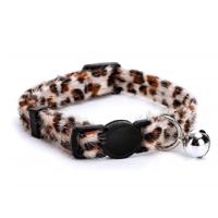 Nobleza Kattenhalsband wit / bruin - Panterprint - thumbnail
