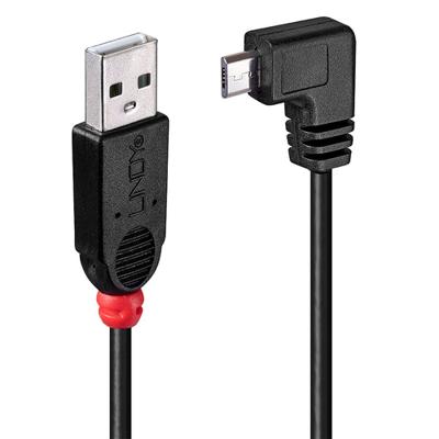 LINDY 31977 2m USB Micro-B Kabel, 90 Graad Rechte hoek