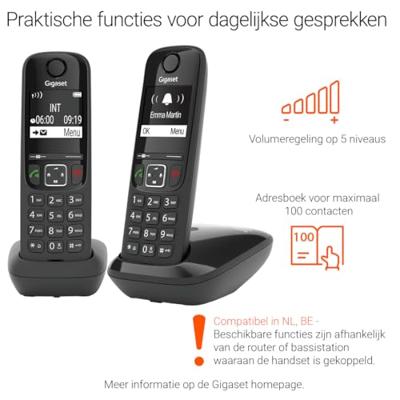 Gigaset AS690R Telefoons 2 Stuks Zwart