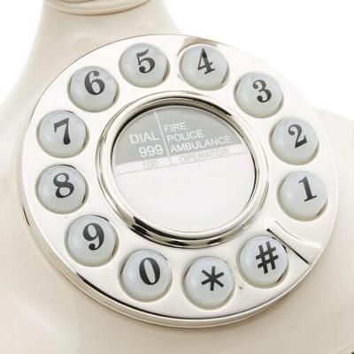 GPO GPOPRLPBCR Pearl Classic Desk Telephone Push Button Cream