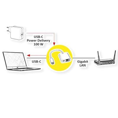 ROLINE USB 3.2 Gen 2 naar Gigabit Ethernet Converter, 1x PD Port ROLINE USB 3.2 Gen 2 naar Gigabit Ethernet Converter, 1x PD Port