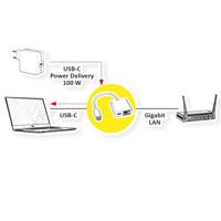 ROLINE USB 3.2 Gen 2 naar Gigabit Ethernet Converter, 1x PD Port - thumbnail