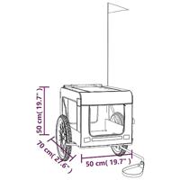 Hondenfietstrailer oxford stof en ijzer geel en zwart - thumbnail