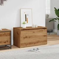 Halbankje 80x40x45 cm bewerkt hout artisanaal eikenkleur - thumbnail