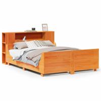Bedframe zonder matras massief grenenhout wasbruin 135x190 cm - thumbnail