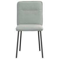 Eetkamerstoelen 2 st fluweel lichtgrijs - thumbnail