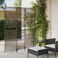 Kamerscherm 3 panelen poly rattan grijs - thumbnail