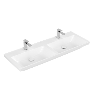 Wastafel Villeroy & Boch Subway 3.0 Dubbele Wasbak 47x130x16.5 cm Wit Alpin Villeroy & Boch Wastafel Villeroy & Boch Subway 3.0 Dubbele Wasbak 47x130x16.5 cm Wit Alpin Villeroy & Boch