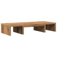 Monitorstandaard verstelbaar 60x24x10,5cm hout artisanaal eiken - thumbnail