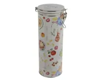 Kaemingk Opbergblik blik 27 cm blik wit met opdruk - thumbnail