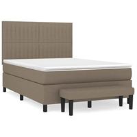 Boxspring met matras stof taupe 140x190 cm - thumbnail
