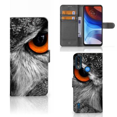 Motorola Moto E7i Power | E7 Power | Telefoonhoesje | Met pasjeshouder | Uil