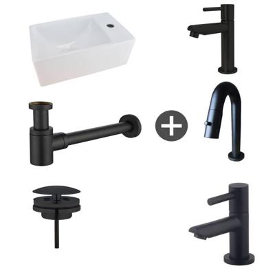 Wiesbaden Fonteinpack Chepri XXS Rechts Keramiek 30.5x18x11 cm Zwart