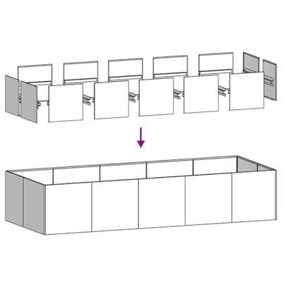 VidaXL Plantenbak 200x80x40 cm staal zwart