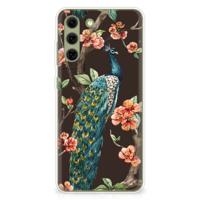 Samsung Galaxy S21FE | TPU Hoesje | Pauw met Bloemen - thumbnail