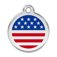 US Flag Navy roestvrijstalen hondenpenning large/groot dia. 3,8 cm RedDingo - Reddingo - thumbnail