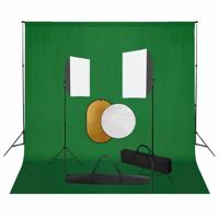 Fotostudioset met softboxlampen, achtergrond en reflector - thumbnail