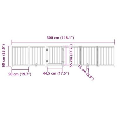 Hondenhek inklapbaar 6panelen 300cm massief vurenhout bruin eik Hondenhek inklapbaar 6panelen 300cm massief vurenhout bruin eik