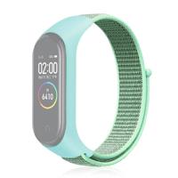 Slimme horloge nylon geweven polsband horloge band voor Xiaomi mi band 3/4 (mintgroen) - thumbnail