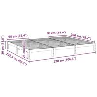 Bedframe zonder matras 270x200 cm massief grenenhout wasbruin - thumbnail