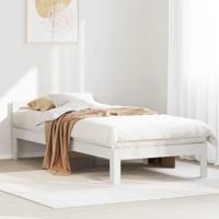 Bedframe zonder matras massief grenenhout wit 90x200 cm - thumbnail