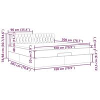 Ottoman bed met matras en LED's 180x200cm fluweel donkergrijs - thumbnail