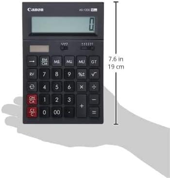 Canon AS-1200 Bureaurekenmachine Zwart Aantal displayposities: 12 werkt op zonne-energie, werkt op batterijen (b x h x d) 119 x 37 x 177 mm Canon AS-1200 Bureaurekenmachine Zwart Aantal displayposities: 12 werkt op zonne-energie, werkt op batterijen (b x h x d) 119 x 37 x 177 mm