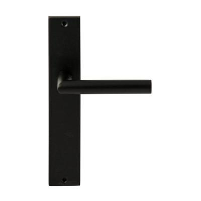 Hardbrass Deurkruk Toledo op rechthoekig langschild blind - zwart