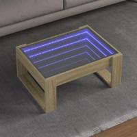Salontafel met Infinity LED 70x53x30 cm sonoma eikenkleurig - thumbnail