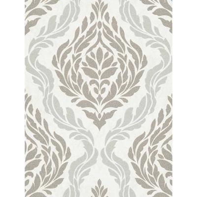 Dutch Wallcoverings Behang Carat Deluxe Medaillon Wit/Zilver 10060-14