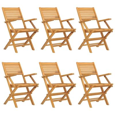 Tuinstoelen inklapbaar 6 st 55x62x90 cm massief teakhout