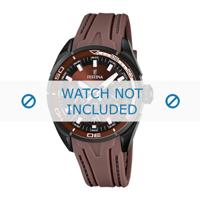 Festina horlogeband F16610-2 Rubber Bruin + bruin stiksel - thumbnail