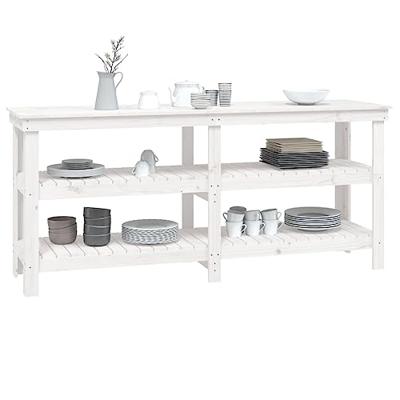 VidaXL Werkbank 181x50x80 cm massief grenenhout wit VidaXL Werkbank 181x50x80 cm massief grenenhout wit
