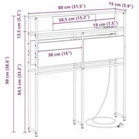 Opberghoofdbord met hoofdeinde met opslag Sonoma eiken 80 cm Bewerkt hout - thumbnail