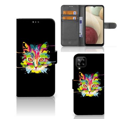 Samsung Galaxy A12 Leuk Hoesje Cat Color Samsung Galaxy A12 Leuk Hoesje Cat Color