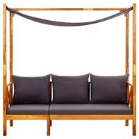 Tuinbank met luifel massief acaciahout - thumbnail