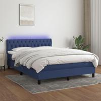Boxspring met matras en LED stof blauw 140x190 cm - thumbnail