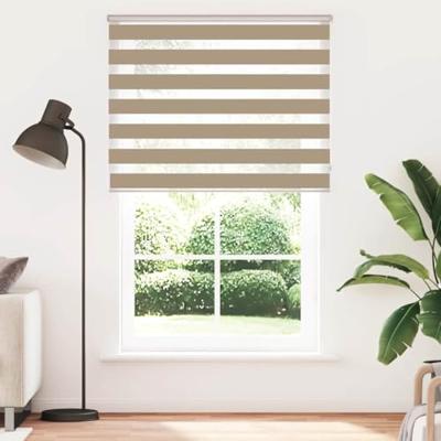 VidaXL Zebra blind 145x230 cm stofbreedte 140,9 cm polyester zandbruin