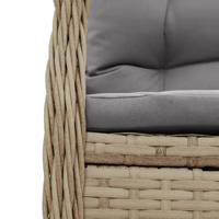 7-delige Tuinset met kussens poly rattan beige - thumbnail