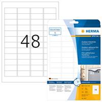 Herma 9531 Folie-etiketten 45.7 x 21.2 mm Polyethyleen folie Wit 480 stuk(s) Permanent hechtend Laser (kleur), Laser (zwart/wit), Kopiëren (kleur), Kopiëren - thumbnail