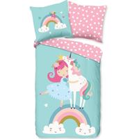 Good Morning Kinderdekbedovertrek "eenhoorn met regenboog" - Multi - (140x200/220 cm) - Katoen - thumbnail
