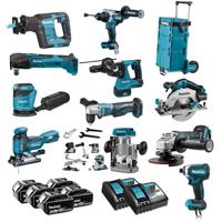 Makita DLX1108TJ2 Accu Combiset 11-delig met Trolley 18V 5.0Ah in Mbox - thumbnail