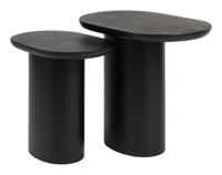 ZILT Bijzettafel 'Arick' Mangohout, Set van 2 stuks - thumbnail