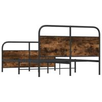 Bedframe zonder matras bewerkt hout gerookt eiken 120x190 cm - thumbnail