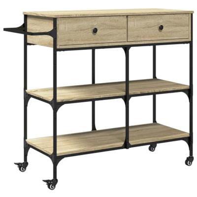 Keukentrolley 105x42x95 cm bewerkt hout sonoma eikenkleurig