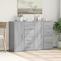 Dressoirs 2 st 59x39x80 cm bewerkt hout grijs sonoma - thumbnail