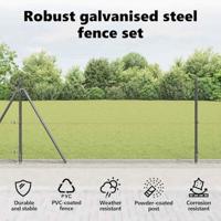 VidaXL Afrasteringspaal grijs 10 x 1 m (16 x 16 mm gaas) staal - thumbnail